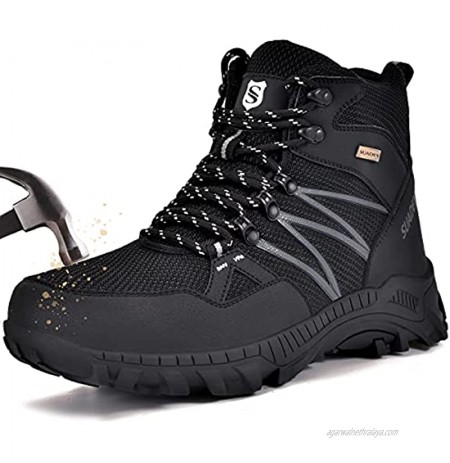 SUADEX Steel Toe Boots for Men Work Construction Safety Boots for Men Composite Toe Work Boots for Men Indestructible Steel Toe Boots