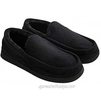 FUNKYMONKEY Men's Micro Suede Moccasin Slippers with Warm Wool Lining House Shoes for Indoor Outdoor