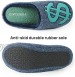 Gumusservi Men's Funny Slippers Memory Foam House Slippers with Anti-Skid Rubber Sole Indoor Outdoor Blue