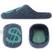 Gumusservi Men's Funny Slippers Memory Foam House Slippers with Anti-Skid Rubber Sole Indoor Outdoor Blue