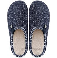WEB&MORDEN Men’s Cozy Slip On House Slippers with Fuzzy Plush Fleece Lining Comfy Memory Foam Clog Slippers with Anti-Slip Rubber Sole Indoor Outdoor