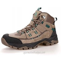 Men's Lightweight Water Repellent Leather Hiking Boots Outdoor Walking Shoe khaki size 12