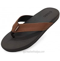 Colgo Mens Comfortable Flip Flops Lightweight Wide Thong Sandals Summer Beach Sandals
