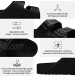 Lancholy Unisex Men's and Women's Flat Sandals Comfort Footbed Adjustable Slides Double Buckle Slip on EVA Slippers U6BKEVALTD-Black-03-38