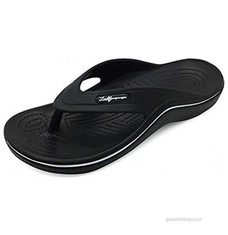 LUFFYMOMO Mens Arch Support Sandals Sport Toe-Post Flip Flop Casual Comfort Thong
