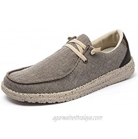 Pamray Men's Casual Loafers Men's Comfortable Deck Shoes Men's Lightweight Slip-on Shoes Men's Stylish Canvas Sneakers Men's Lace-up Loafers Breathable Boat Shoes for Men
