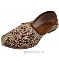 Stop n Style Cherry Mojari for Indian Mens Traditional Ethnic Jutti Sherwani Matching Shoes for Wedding Shoes