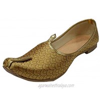 Stop n Style Mens Gold Antique Wedding Shoes Formal Shoes Handmade Jooti Ethnic Jutti Mens Mojari