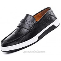 VanciLin Mens Casual Leather Fashion Slip-on Loafers