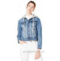 DANNE MORA Women's Denim Jean Jacket Detachable Hoodie Slim Fit Jacket