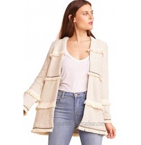 JACK Women's Almost Famous Marled French Terry Jacket with Novelty Trim