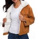 Women Fleece Corduroy Jacket Fashion Thermal Lined Jacket Casual Winter Coats