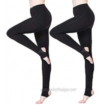 BONAS Women's Thermal Leggings Fleece Lined Casual Tights 2packs