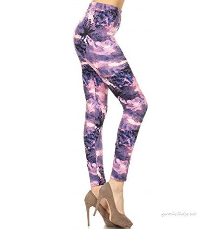 Leggings Depot Women's Ultra Soft Printed Fashion Leggings BAT5