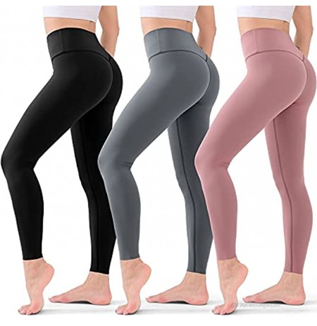 WITHYOU 3 Pack Womens Leggings-Through High Waisted Tummy Control Yoga Pants for Women