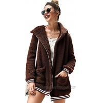 Chigant Womens Fleece Hooded Coat Winter Oversized Teddy Sherpa Jacket Fluffy Casual Cardigan Outwear with Pockets