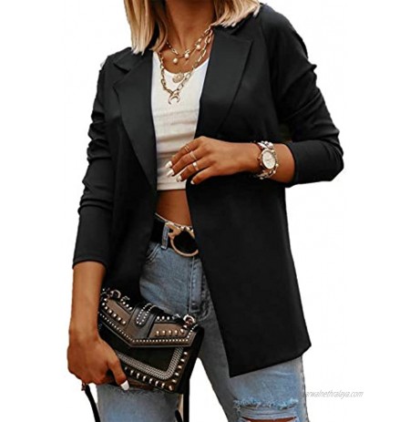 CHICAHEAD Womens Casual Blazers Open Front Long Sleeve Work Office Jackets Slim Fit Blazer