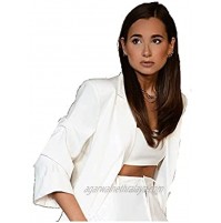 DANIELLE BERNSTEIN Womens Ivory Pocketed Embellished Blazer Jacket Size XL
