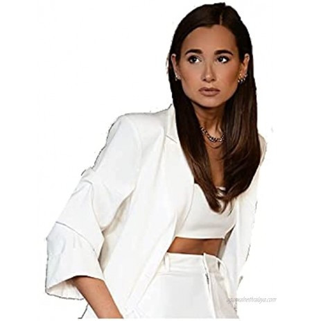 DANIELLE BERNSTEIN Womens Ivory Pocketed Embellished Blazer Jacket Size XL