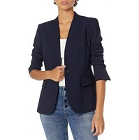 DKNY Women's Collarless One Button Jacket