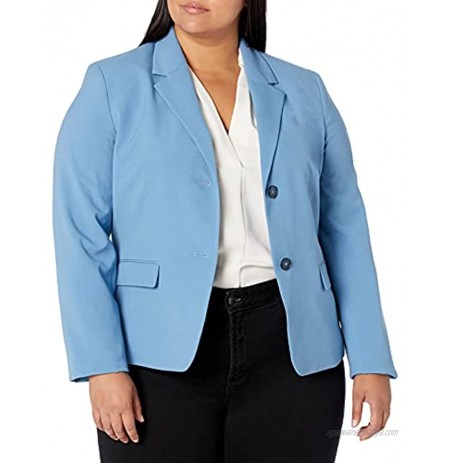 NINE WEST Women's 2 Button Notch Collar Stretch Jacket