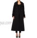 De La Creme Black Women`s Winter Wool Cashmere Military Coat Faux Fur Collar Size 4