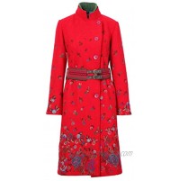 IVKO Boiled Wool Coat with Embroidery Red