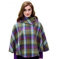 Ladies Plaid Poncho Made in Ireland 100% Irish Wool One Size Fits All