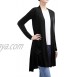 BH B.I.L.Y USA Women's Open Front Lightweight Jersey Classic Long Sleeve Cardigan