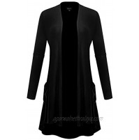 BH B.I.L.Y USA Women's Open Front Lightweight Jersey Classic Long Sleeve Cardigan