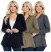 Isaac Liev Womens Cardigan Pack of 3 Casual Lightweight Long Sleeve Open Front Drape with Straight Hem