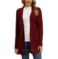 Sovoyontee Women's Casual Open Front Chunky Knit Cardigan Sweater with Pockets