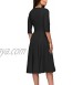 Women's Elegance Audrey Hepburn Style Ruched Dress Round Neck 3 4 Sleeve Sleeveless Swing Midi A-line Dresses