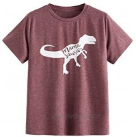 Floerns Women's Dinosaur Graphic Print T-Shirt Casual Short Sleeve Tee Top