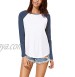 LOVFEE Womens Raglan Long Sleeve Crewneck T-Shirt Color Block Casual Loose Blouses Tops