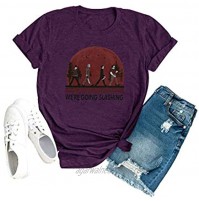 Women were Going Slashing Letter T-Shirt Funny Halloween Graphic Tees Horror Movies Short Sleeve Tops