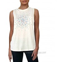 Free People Movement Women's No Sweat Tank Star Graphic Top in Ivory Combo X-Small
