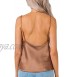Simplee Women's Casual Silk Satin Tank Top Sexy Plain Cami V Neck Spaghetti Strap Vest Top