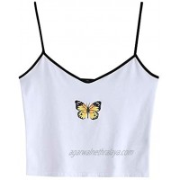 ZAFUL Women's Butterfly Graphic Tank Top Sleeveless Stretch Casual Basic Camisole