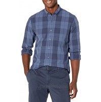 Goodthreads Men's Slim-Fit Long-Sleeve Plaid Poplin Shirt with Button-Down Collar