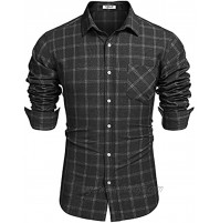 Tinkwell Men's Cotton Button Down Shirt Casual Dress Shirts Long Sleeve Regular fit Shirt for Men