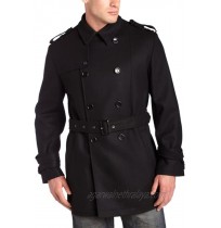 French Connection Men's Military Melton Pea Coat