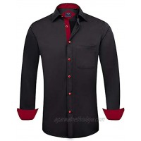 Alimens & Gentle Men's Dress Shirts Long Sleeve Wrinkle-Resistant Regular Fit Casual Shirt