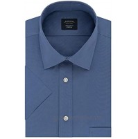 Arrow 1851 Men's Short Sleeve Dress Shirt Regular Fit Stretch Solid