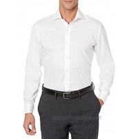 Buttoned Down Men's Slim Fit Stretch Twill Dress Shirt Supima Cotton Non-Iron Spread-Collar