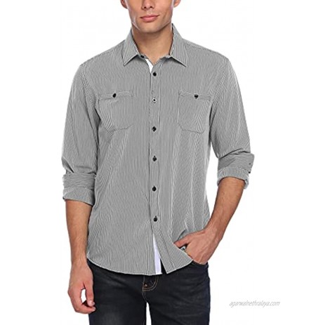 COOFANDY Men's Slim Fit Dress Shirt Long Sleeve Classic Business Formal Shirts Casual Button Down Shirts