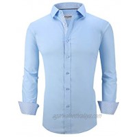 Mens Premium Dress Shirt,Casual Button Down Shirts for Men,Fashion Long Sleeve Work Shirt