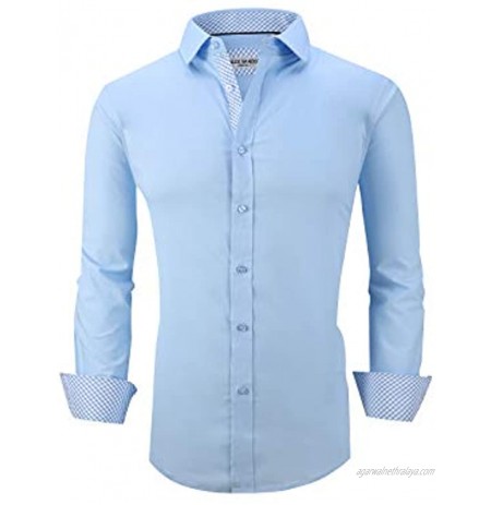 Mens Premium Dress Shirt,Casual Button Down Shirts for Men,Fashion Long Sleeve Work Shirt