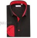 Rabrgab Mens Dress Shirts Red Long Sleeve Regular Fit Fashion Shirt Soft Button Down Shirts Printed Dressing Shirts for Men