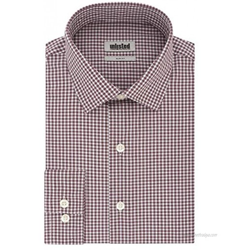 Unlisted by Kenneth Cole Men's Dress Shirt Slim Fit Checks and Stripes Patterned